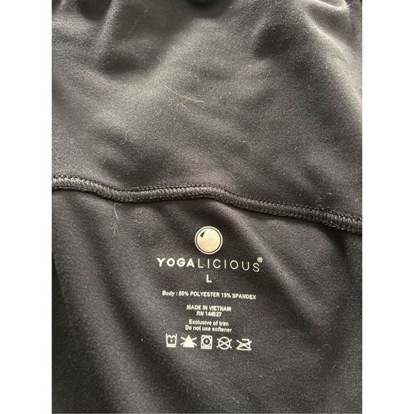 Yogalicious black sweatshirt zip size large C7-19 - Picture 4 of 4